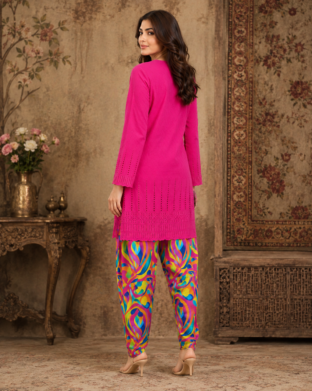 Magenta Chikankari Lawn 2-Piece