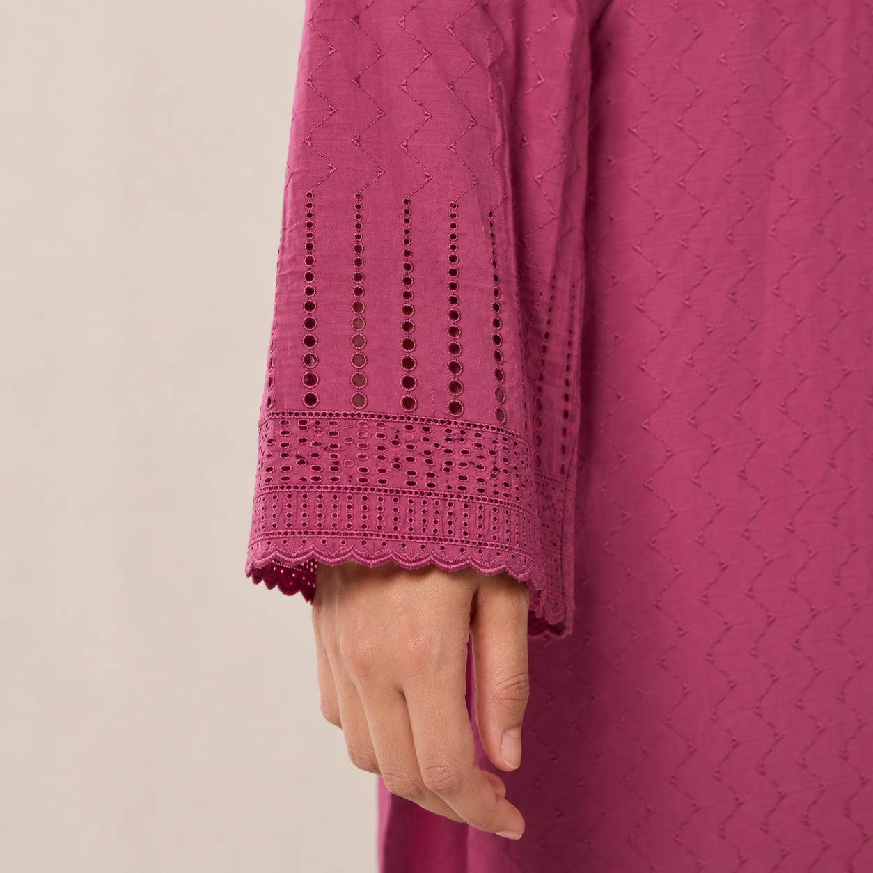 Dusty Rani Pink Chikankari Lawn Suit
