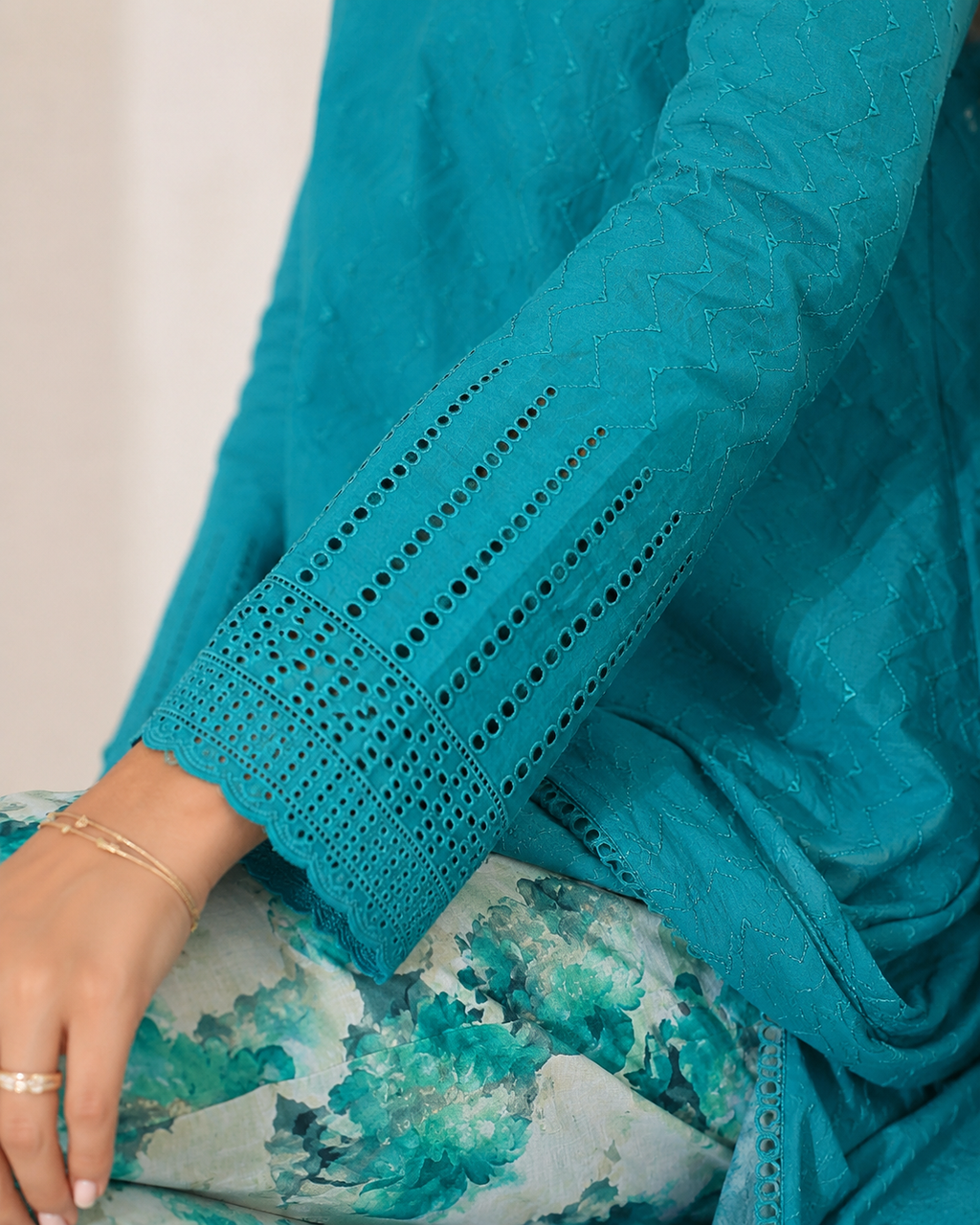 Teal Mist Chikankari Lawn Suit