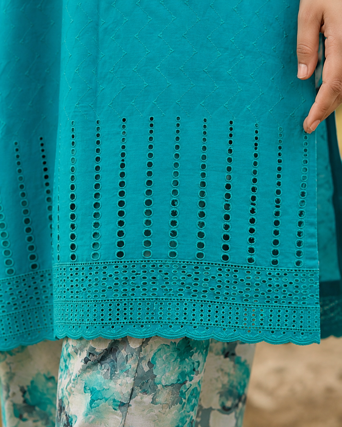 Teal Mist Chikankari Lawn Suit