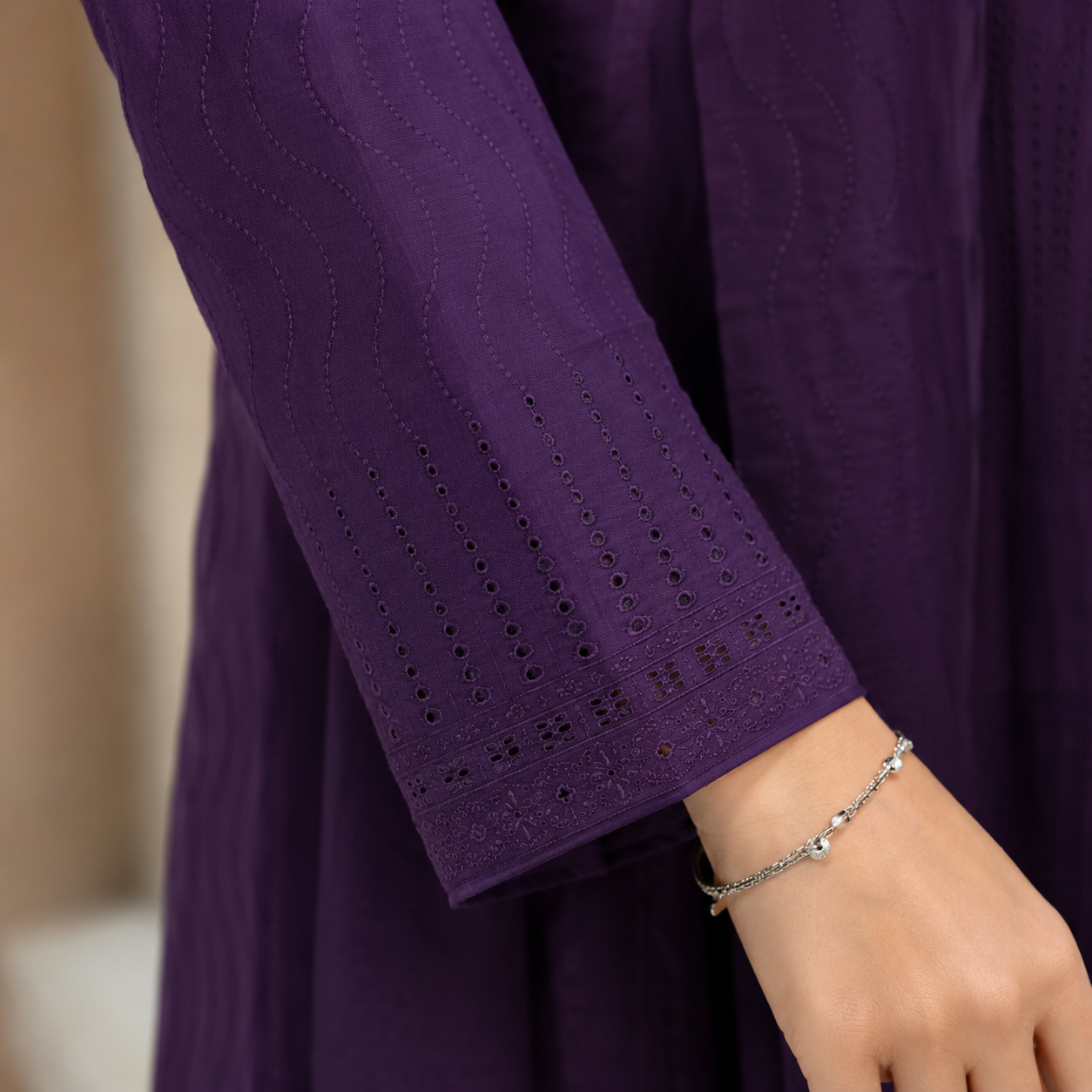 Royal Plum Chikankari Lawn 2 Piece Suit