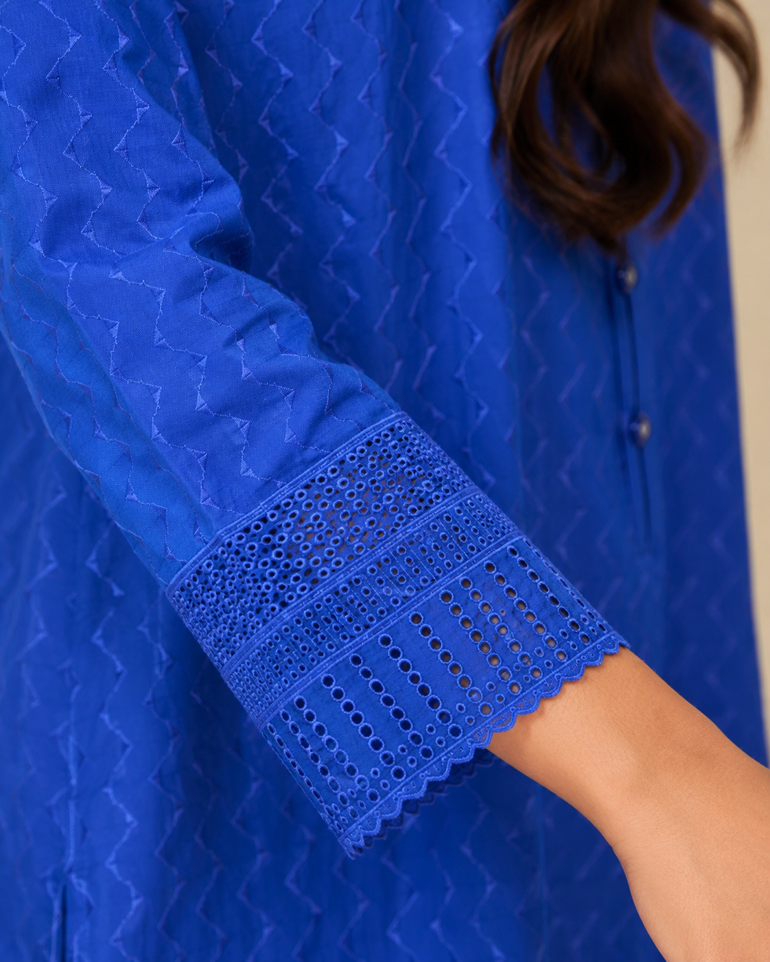 Royal Blue Chikankari Lawn 2 Piece Suit