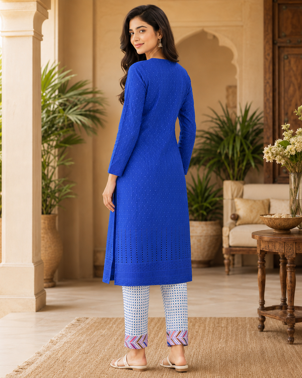 Royal Blue Chikankari Lawn 2 Piece Suit