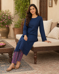 Deep Navy Classic Chikankari Lawn 2 Piece Suit
