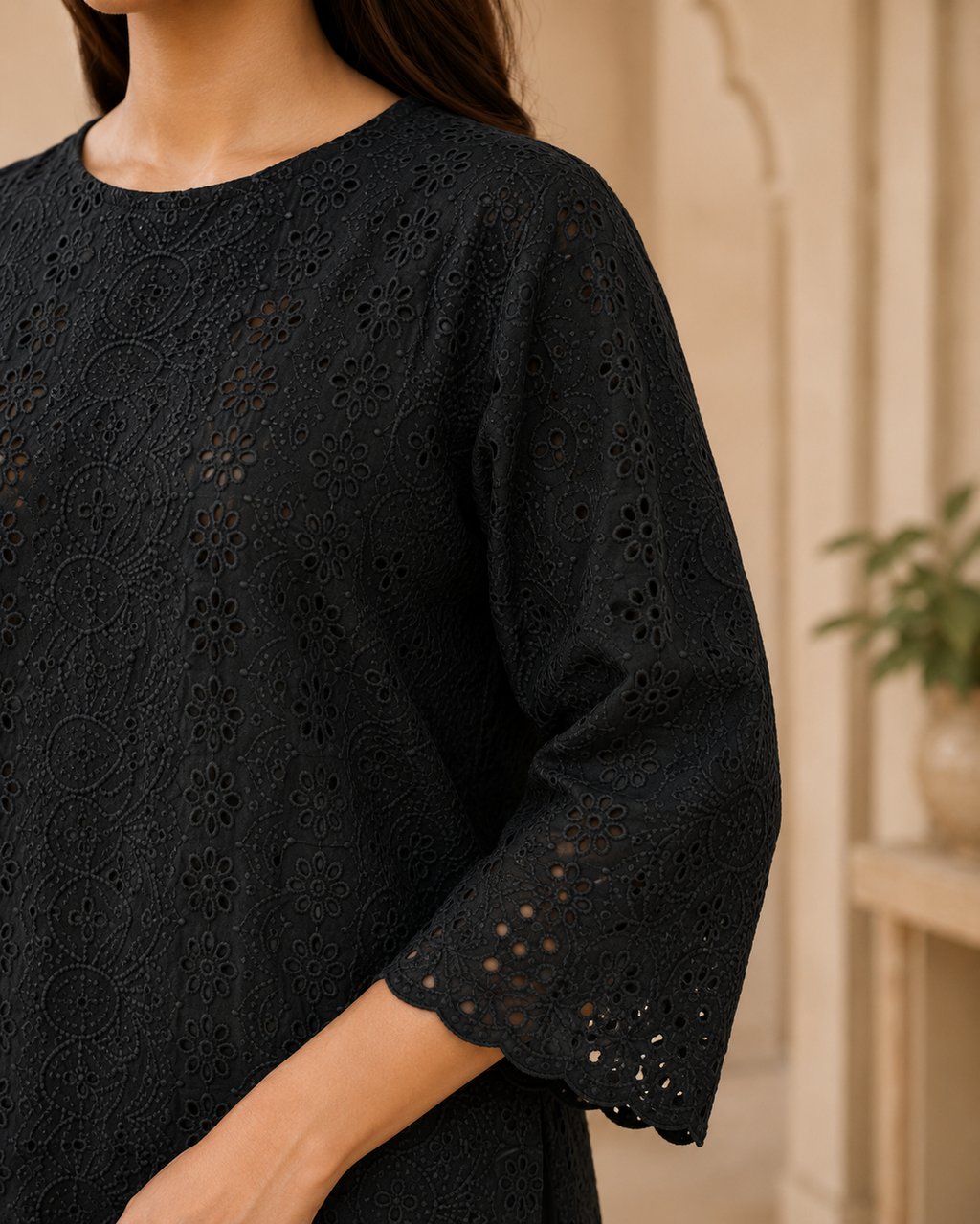 Black Amber Chikankari Lawn 2 Piece Suit