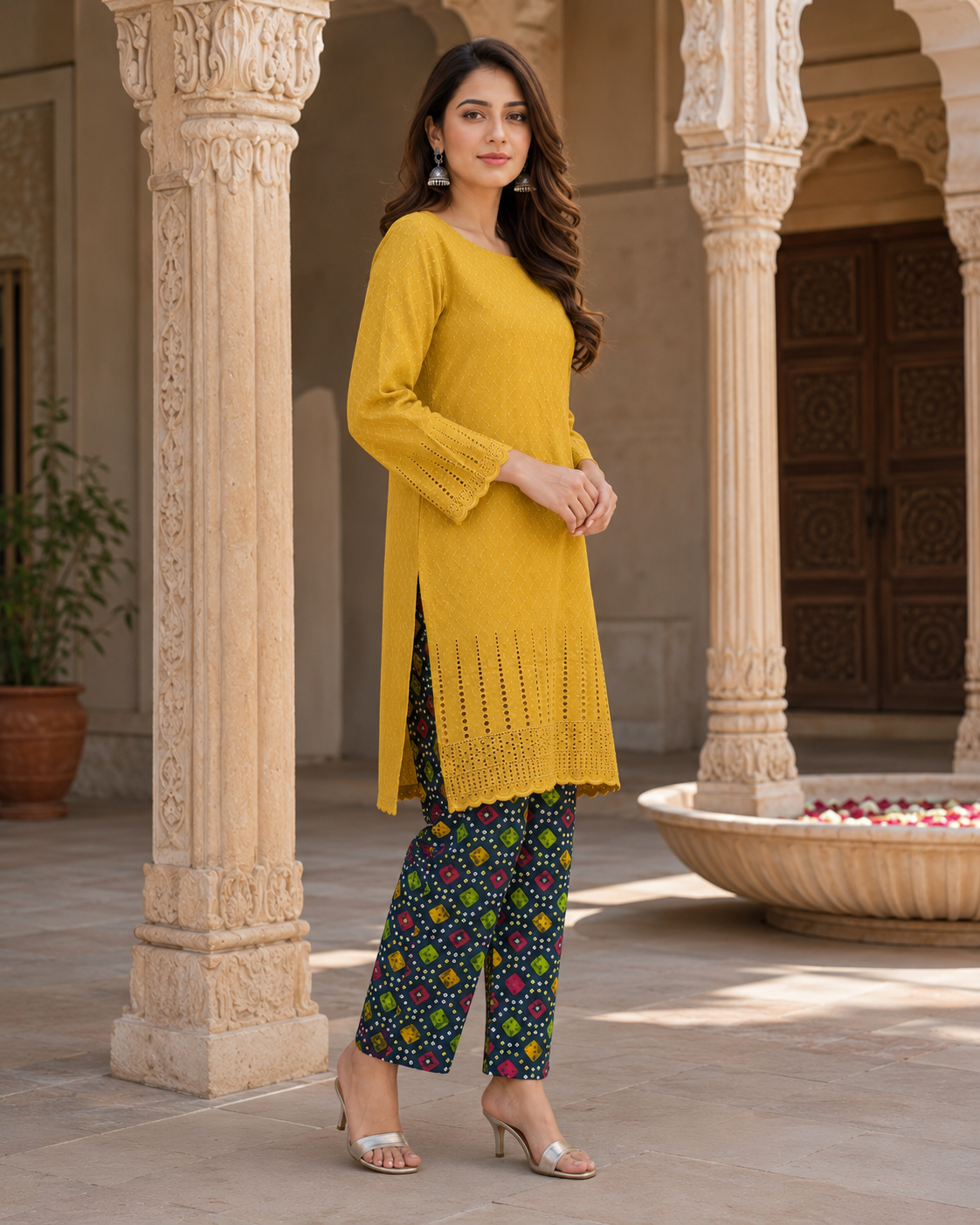 Sunset Mosaic Chikankari Lawn 2 Piece Suit