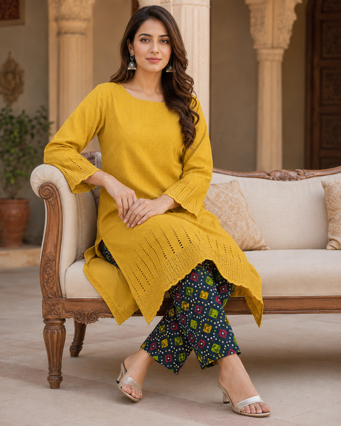 Sunset Mosaic Chikankari Lawn 2 Piece Suit