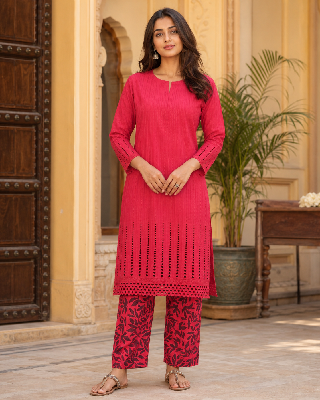 Crimson Leaf Chikankari Lawn 2 Piece Suit