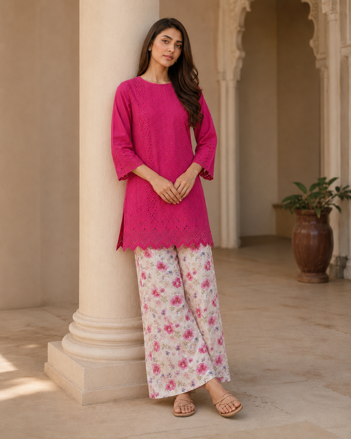 Pink Orchid Chikankari Lawn 2 Piece Suit