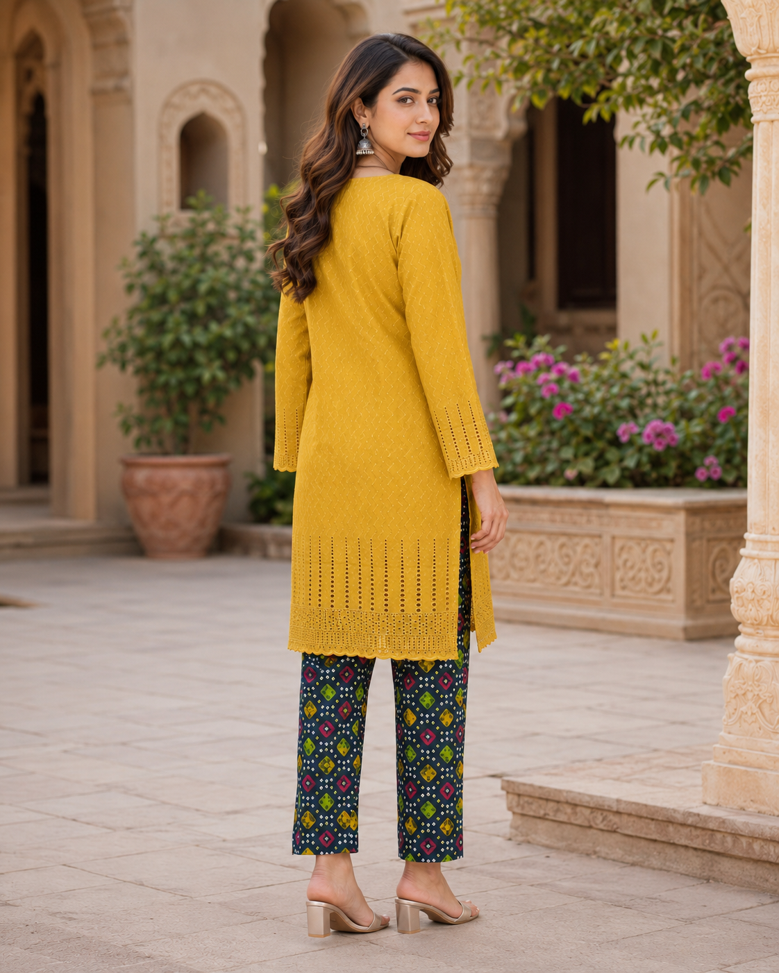Sunset Mosaic Chikankari Lawn 2 Piece Suit