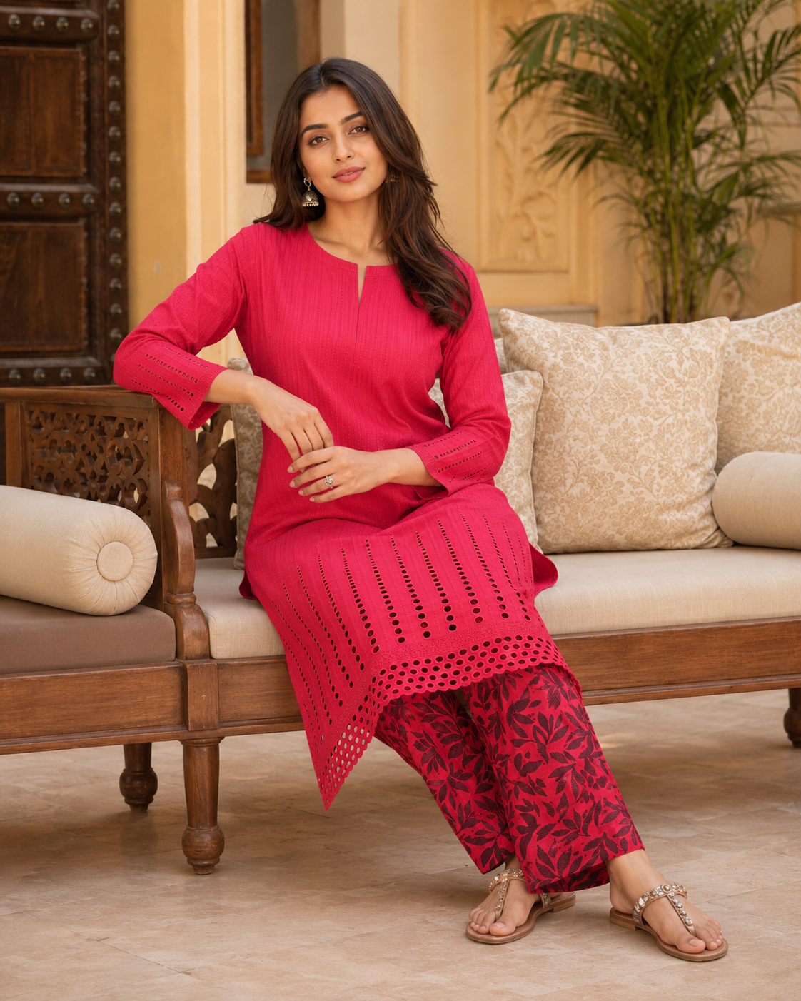 Crimson Leaf Chikankari Lawn 2 Piece Suit