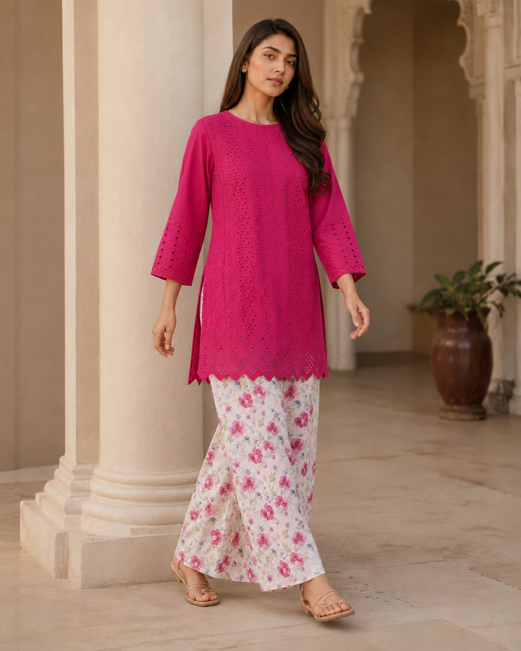 Pink Orchid Chikankari Lawn 2 Piece Suit
