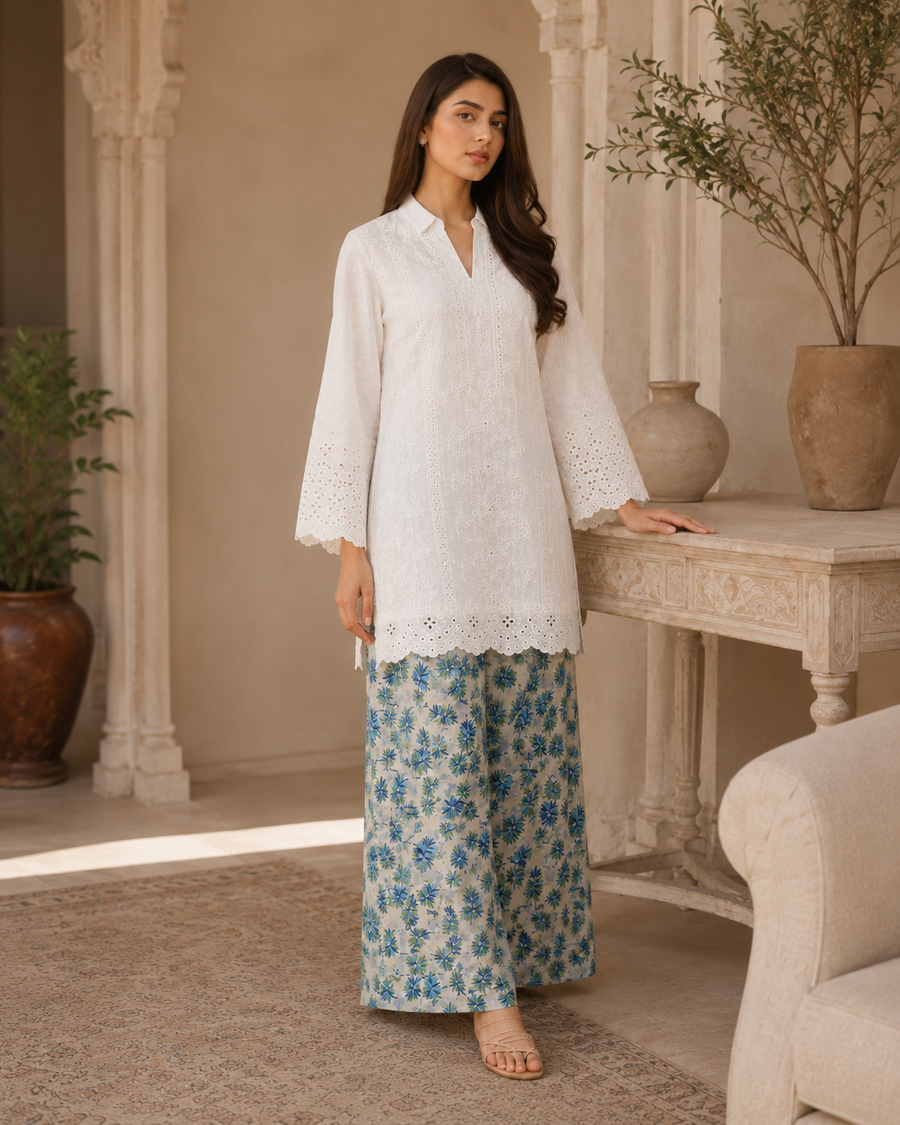 Sapphire Petals Chikankari Lawn 2 Piece Suit